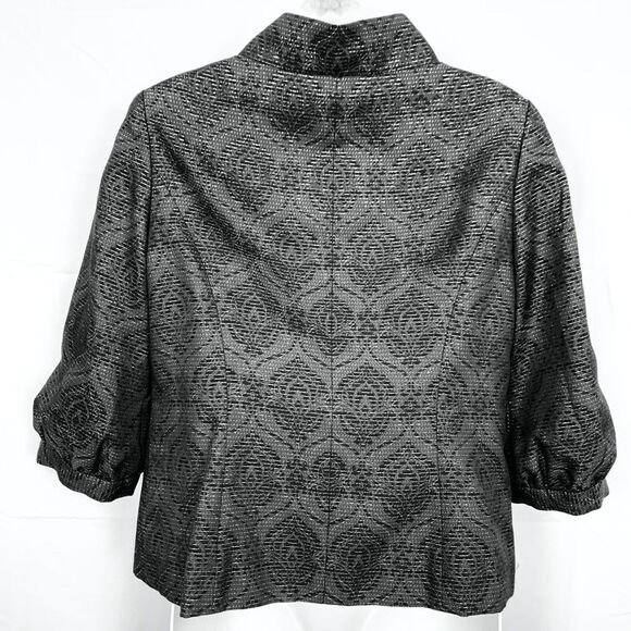CLASSIQUES ENTIER Womens Petite Puff Sleeve Black Silver Whimsigoth Jacket S - Picture 7 of 16